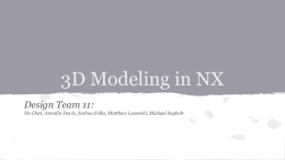 Technical Lecture: Modeling in Siemens NX