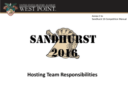 Annex C - Hosting Team Responsibilities