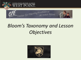 Mon_3_Finn_Bloom's Taxonomy and Lesson Objectives