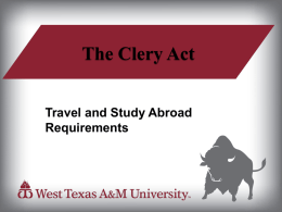 Clery Act and Study Abroad: Information for faculty