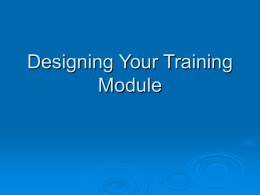 How to design a training module