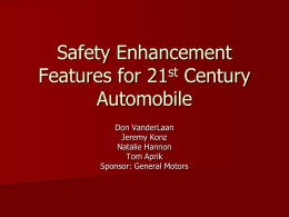 Safety Enhancement Features for 21 Century Automobile