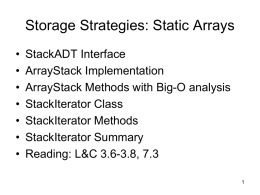 Storage Strategies: Static Arrays
