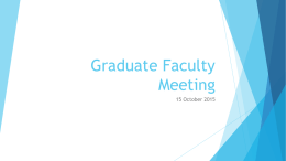 Fall 2015 Graduate Faculty Meeting