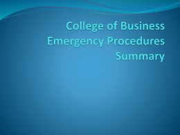 COB Emergency Procedures Summary