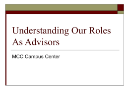 Understanding Our Roles As Advisors Powerpoint