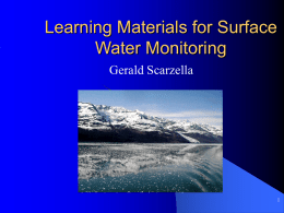 Learning Materials for Surface Water Monitoring Gerald Scarzella 1