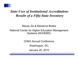 State Uses of Institutional Accreditation: Results of a Fifty-State Inventory