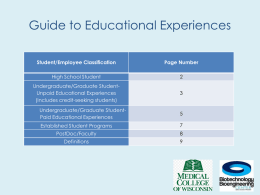Guide to Educational Experiences - 010416