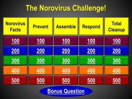 CACFP Jeopardy Norovirus Challenge