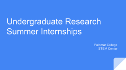 Summer Research Internships