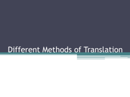translation second lecture