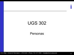 i UGS 302 Personas