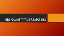 GRE Quantitative Reasoning
