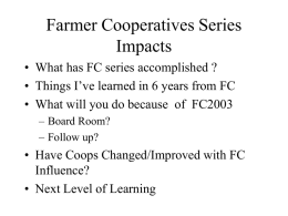 Farmer Cooperatives Series Impacts