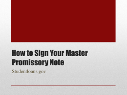 How to Complete a Master Promissory Note