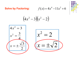 Lesson 5 - Rational Zero Test and Complex Numbers