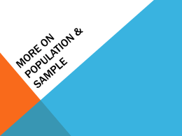 Population and Sample