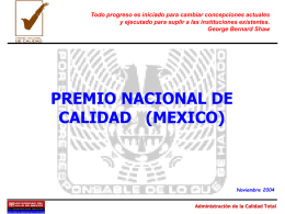 National Quality Award Mexico (19 Nov 2004)