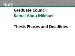 Thesis Phases and Deadlines