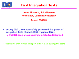 First Integration Tests