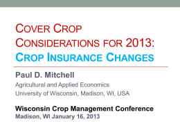 Cover Crops for Forage: Crop Insurance Rules Change (Jan 2013)