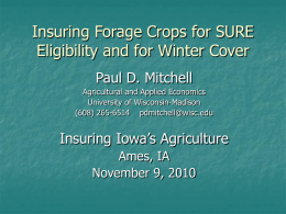 Insuring Forage for SURE Eligibility and Cover Crops: Iowa and Wisconsin (Nov. 2010)