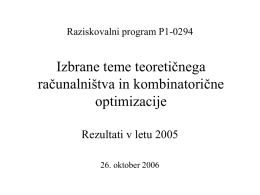 Predstavitev rezultatov 2005