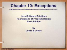 Ch 10 - Exceptions