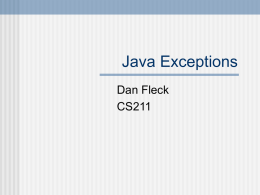 Java Exceptions Dan Fleck CS211