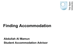 Finding accommodation - session slides