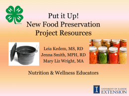 Put It Up! New Food Preservation Project Resources