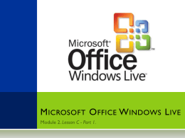Lesson C. DIY Website Building (Microsoft Office Live)