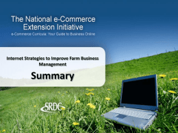 Summary Internet Strategies to Improve Farm Business Management