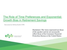 The Role of Time Preferences and Exponential-