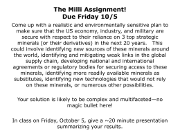 The Milli Assignment! Due Friday 10/5