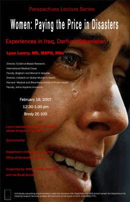 Experiences in Iraq, Darfur, Afghanistan Perspectives Lecture Series