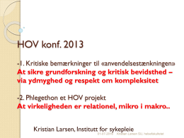 HOV opl g transformation af stat profession kundskab og brugere 17.1.2013