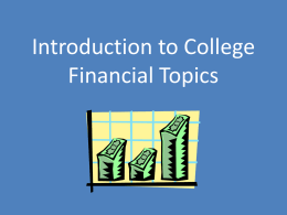 Introduction to College Financial Topics