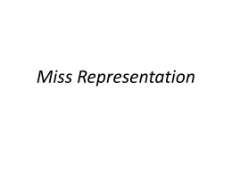 Class 11 Notes for 3/15: Miss Representation