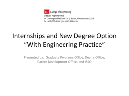 Highlights from Information Session Regarding new degree option: With Engineering Practice degree - held on March 26, 2015