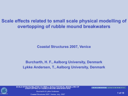 Scale Effects Related to Small Scale Physical Modelling of Overtopping of Rubble Mound Breakwaters