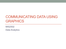 COMMUNICATING DATA USING GRAPHICS MIS2502 Data Analytics