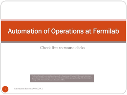 Newhart_Automation of Operations at Fermilab_Final