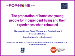 'The preparation of homeless young people for independent living and their experiences when rehoused'