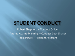 Student Conduct Presentation 