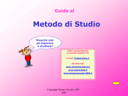 classe prima - METODO DI STUDIO (Powerpoint)