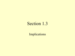 Section 1.3 Implications