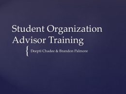 Advisor Training Presentation