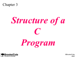 Structure of a C Program Chapter 3